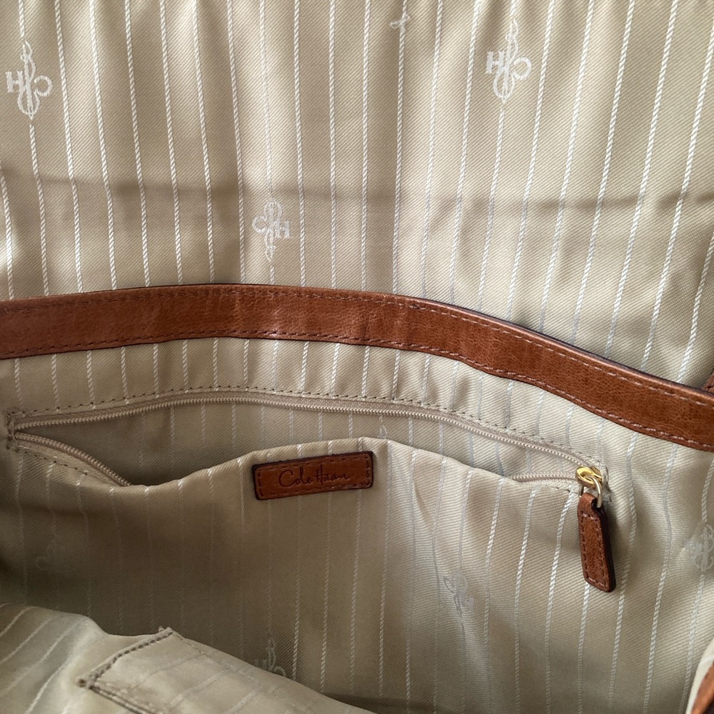 Cole Haan Tan Leather Shoulder Bag - Picture 3 of 3